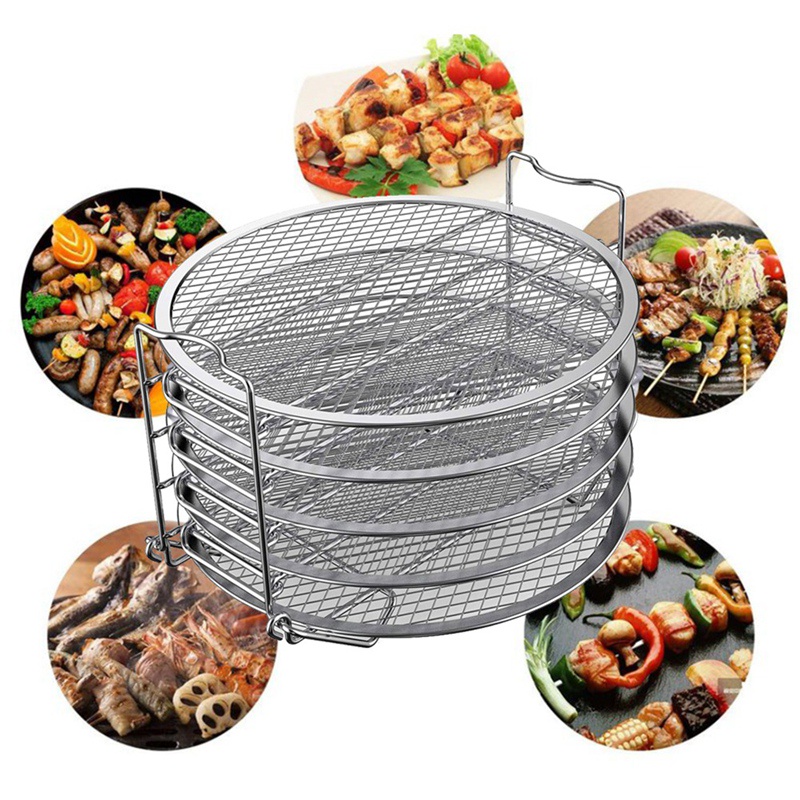 1 Khay Nướng Bánh 5 Tầng Bằng Thép Không Gỉ Có Thể Xếp Chồng Lên Nhau Cho Ninja Foodi 6.5 QT / 8 QT