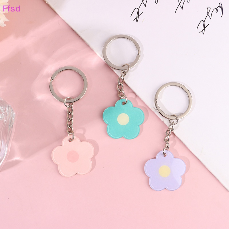 {Ffsd} Móc Khóa Acrylic Hình Hoa Màu Kẹo Tối Giản