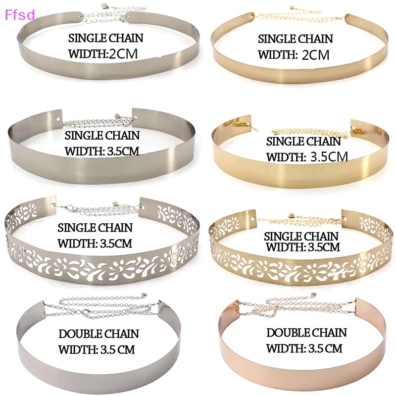 Thắt Lưng Kim Loại Tùy Chỉnh Màu Vàng / Bạc Vintage Thời Trang Cho Nữ {Ffsd}