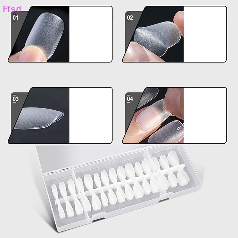 {Ffsd} Set 240 Móng Tay Giả Trong Suốt Bằng Acrylic Đầu Nhọn S M L * Bán Chạy