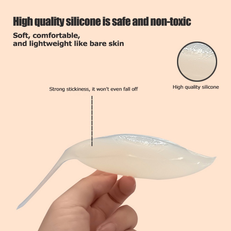 Miếng Dán Ngực Bằng Silicone Mỏng Nhẹ Thoáng Khí Hình Tai Thỏ Dễ Thương Cho Nữ
