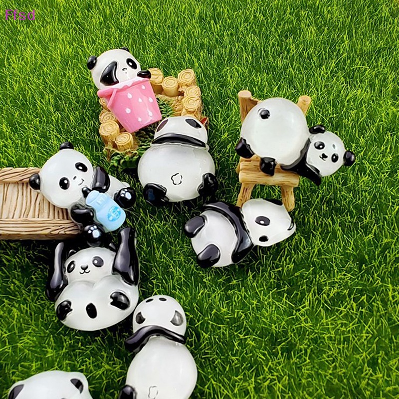 {Ffsd} Set 5 Phụ Kiện Làm Trang Sức Thời Trang Hình Gấu Trúc / Chữ Ch DIY