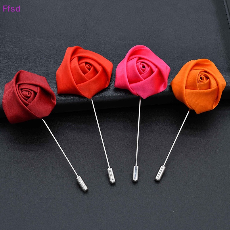 {Ffsd} Ghim Cài Áo Hình Hoa Hồng Lụa Boutonniere Đám Cưới Cho Nam * Bán Chạy