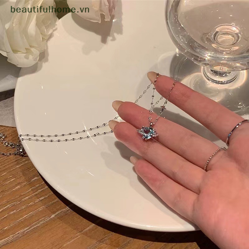 Vòng cổ Mặt Trái Tim Đính Đá Zircon Thời Trang Hàn Quốc Cho Nữ