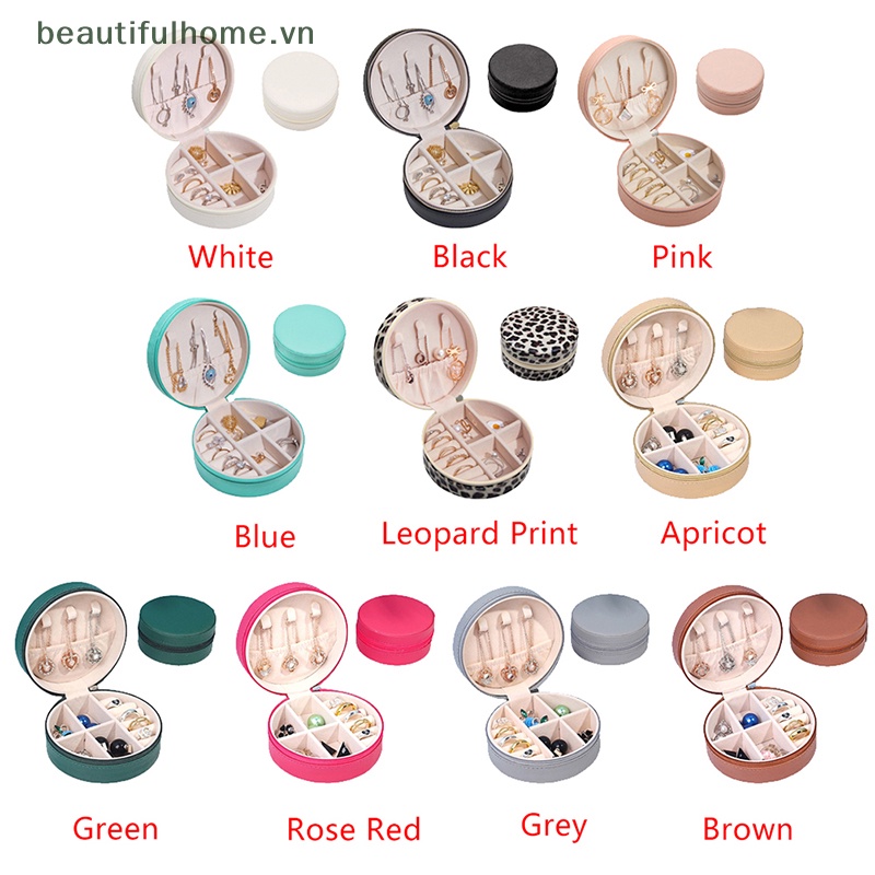 1 Hộp Đựng Trang Sức Hình Tròn Có Khóa Kéo Tiện Dụng