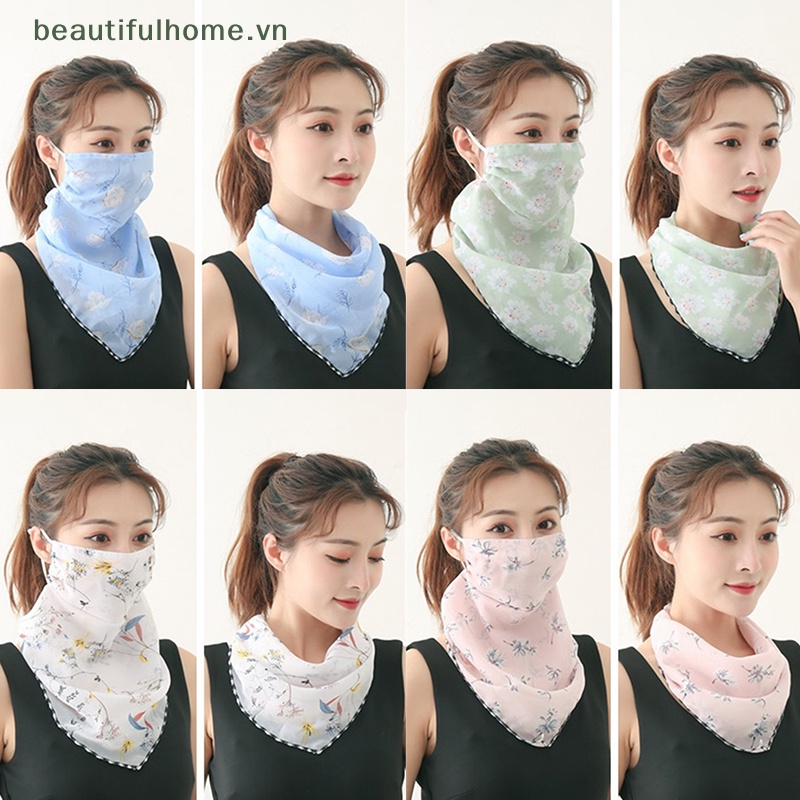 1 Khẩu Trang Chống Nắng Chống Bụi Bằng Lụa Có Móc Tai Dành Cho Nữ