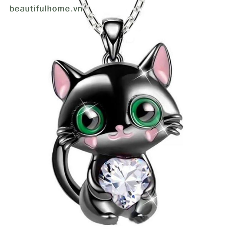 [beautifulhome] Vòng cổ Mặt Mèo Pha Lê Tự Nhiên Thời Trang Làm Quà Tặng Cho Nữ