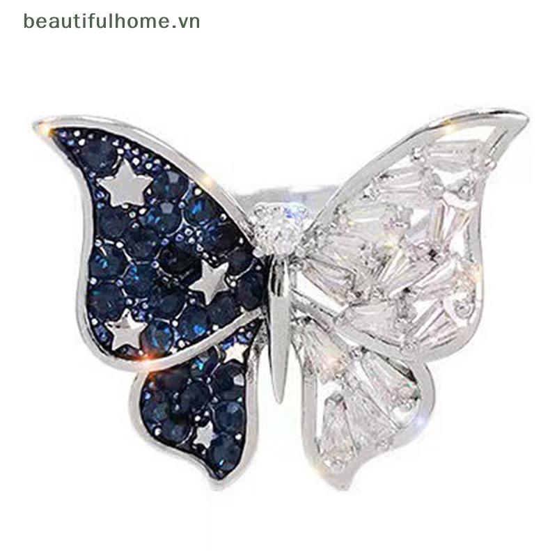 Nhẫn Hình Bướm Bằng Kim Loại Tùy Chỉnh Phong Cách Gothic Thời Trang Cho Nữ