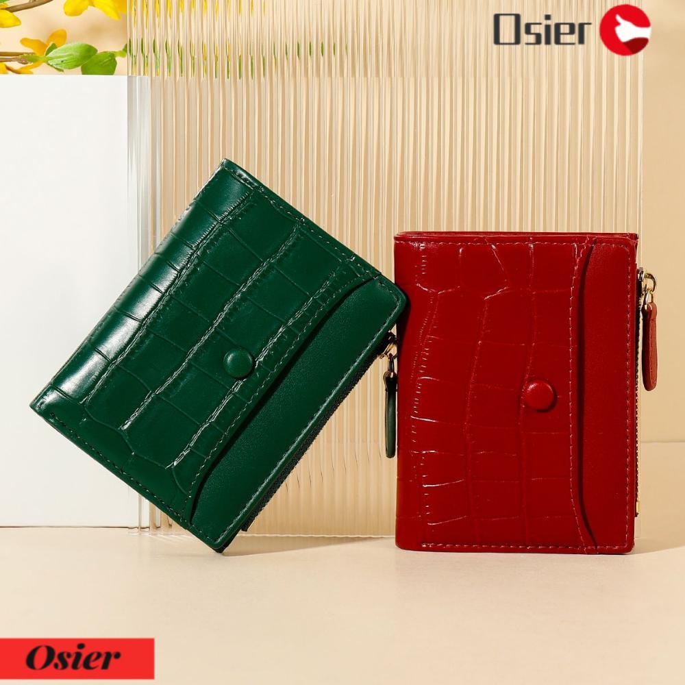 Ví Da PU Đựng Tiền Xu Nhiều Ngăn Thời Trang Nữ OSIER1|Ví Nhỏ Có Khóa Kéo Họa Tiết Xinh Xắn