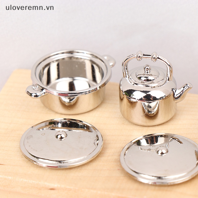 Mô Hình Nồi Chảo Mini Tỉ Lệ 1 / 12 Dùng Để Trang Trí Nhà Búp Bê