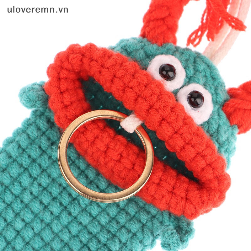 Móc Khóa Thiết Kế Miệng Xúc Xích Đan Len Độc Đáo Dễ Thương Kèm Túi Đựng