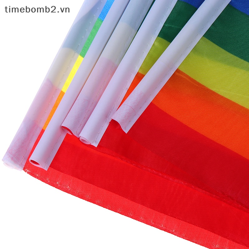 Set 5 Lá Cờ Cộng Hòa Bình Gay Pride Lesbian LGBT Cầm Tay .