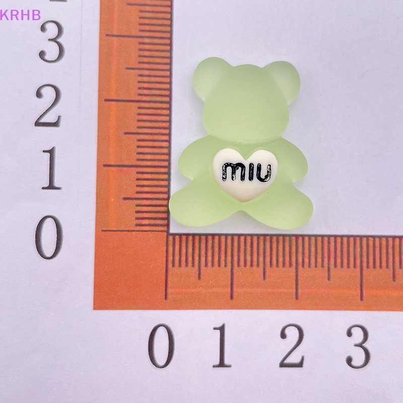 Bộ 2 Miếng Dán Hình Gấu Bằng Nhựa Phát Quang Trang Trí Bảng Điều Khiển Xe Hơi / Nhà Cửa / Sân Vườn Diy Mới