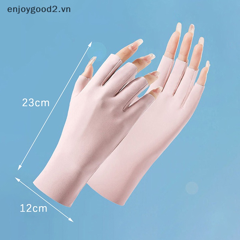 Găng Tay Lái Xe Nửa Ngón Thoáng Khí Cho Nữ