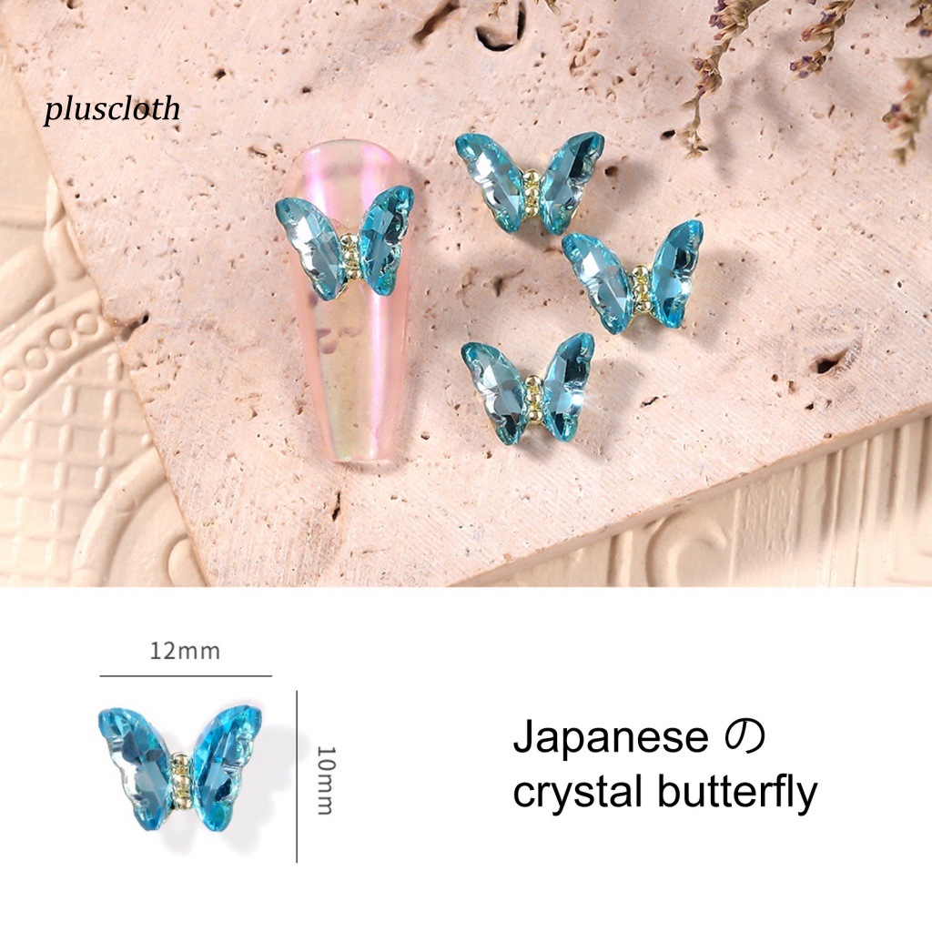 Set 10 Phụ Kiện Trang Trí Móng Tay Nghệ Thuật Hình Bướm Ba Chiều Không Phai