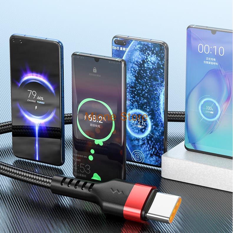 Cáp Sạc Nhanh 6A Mione USB Type C 66W Cho Xiaomi ĐiệN ThoạI Android
