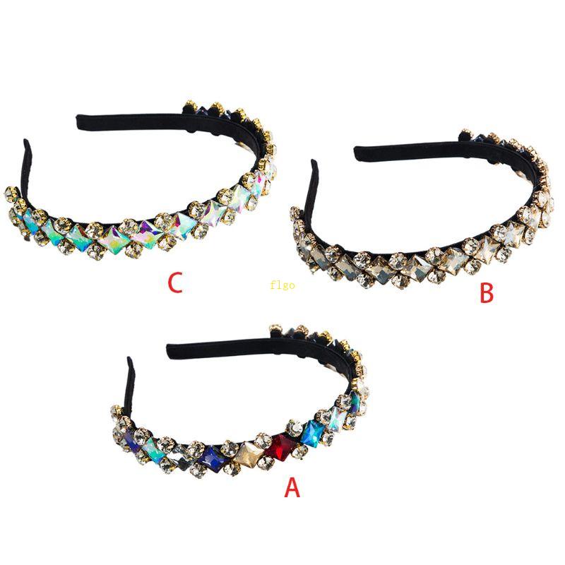 Băng Đô Đính Đá Thủy Tinh Lấp Lánh Phong Cách Baroque Cho Nữ