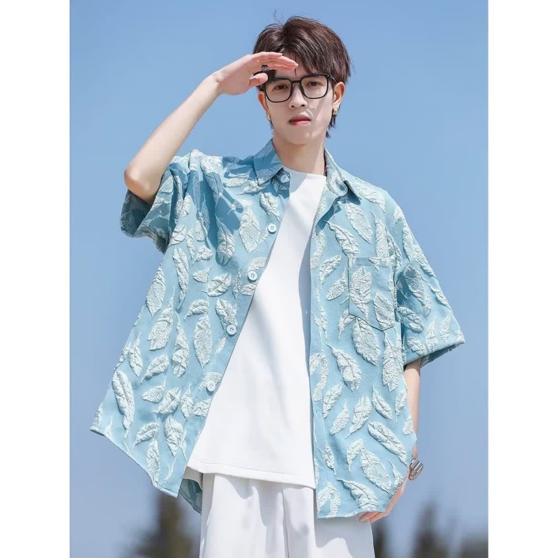 Áo Sơ Mi Tay Ngắn Phong Cách Đường Phố Mỹ Thời Trang Mùa Hè Cho Nam