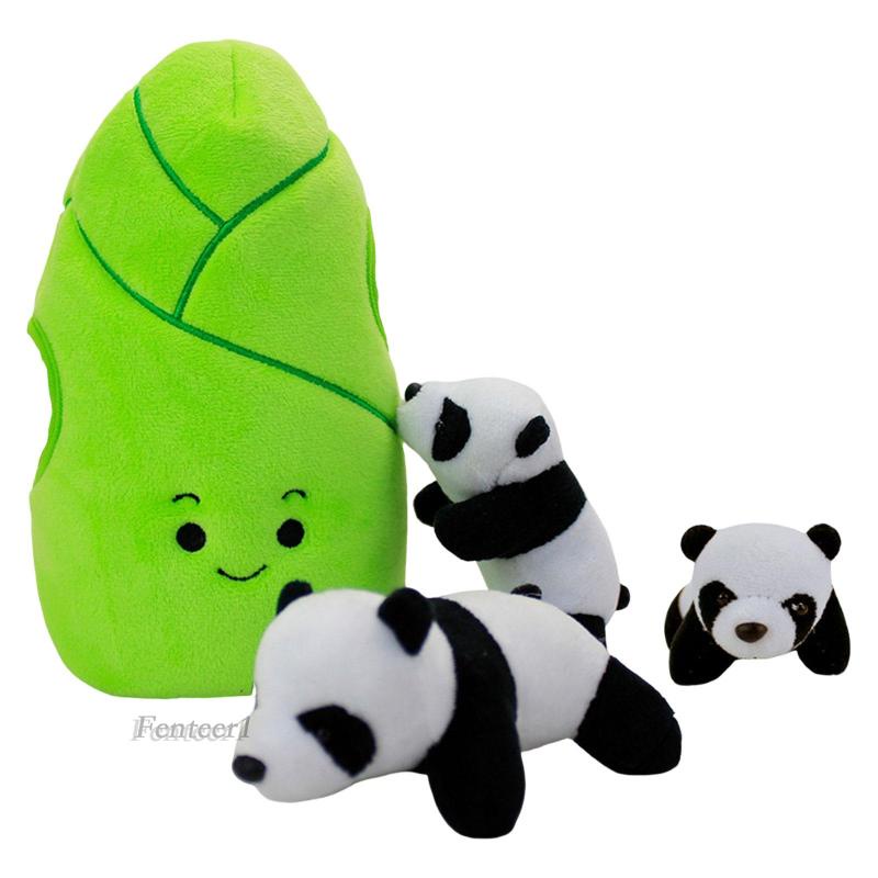 [Fenteer1] 4 Thú Nhồi Bông Hình Gấu Trúc Trang Trí Xe Hơi Dành Cho Trẻ Em Và Người Lớn