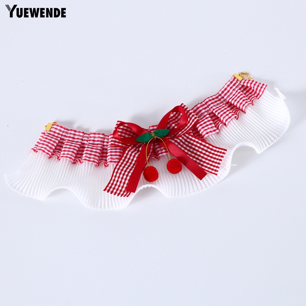 Vòng Đeo Cổ YQ.E Viền Ren Thắt Nơ Xinh Xắn Cho Thú Cưng