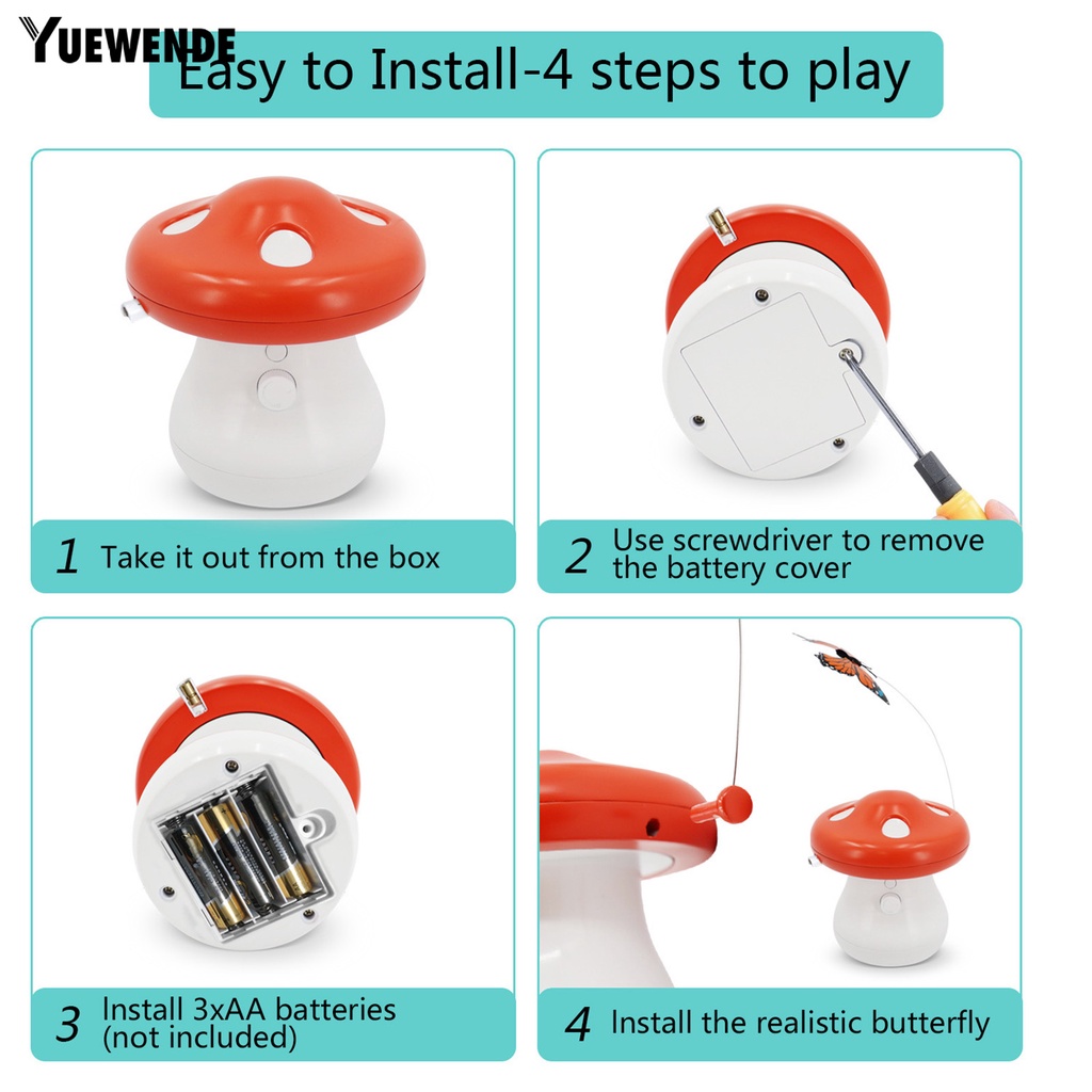 Đồ Chơi Xoay Tự Động Có Đèn LED 3 Chế Độ Định Vị Cho Mèo Cưng