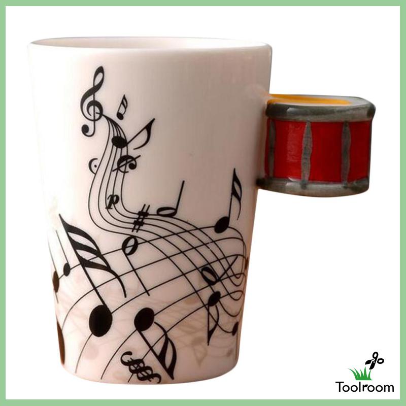 Cốc Sứ Uống Cà Phê / Trà Và Nước # 1 / 10 * 7.5Cm Hình Đàn Ghi Ta Màu Đen