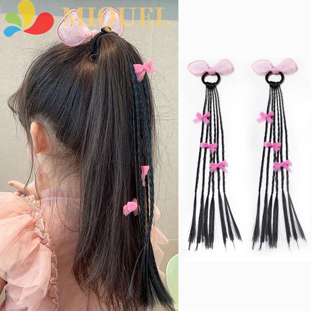 Tóc Giả Thắt Bím Kiểu Tai Thỏ Bằng Sợi Tổng Hợp Co Giãn Chịu Nhiệt Chất Lượng Cao Trang Trí Tóc Đuôi Ngựa Cho Bé Gái