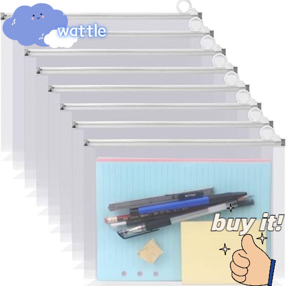 Bộ 8 Túi Đựng Tài Liệu Bằng Nhựa Dày Dặn Chống Thấm Nước Có Khóa Kéo Tiện Dụng
