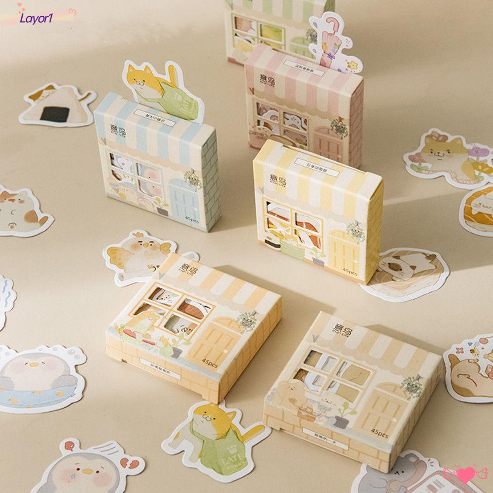Hộp 1 / 45 Miếng Dán Hình Ngôi Nhà Dùng Trang Trí Sổ Tay