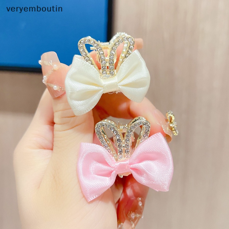 Kẹp Tóc Nơ Nhỏ Đính Đá Nhiều Màu Sắc Dễ Thương Cho Bé Gái