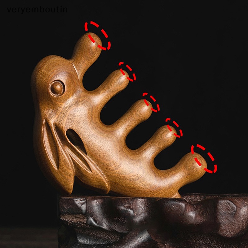 Lược Chải Tóc Mát Xa Da Đầu Bằng Đá Meridian Hình Thỏ Xanh Lá