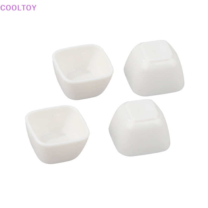 Set 4 Bát Cơm Hình Vuông Mini Tỉ Lệ 1: 12 Dùng Để Trang Trí Nhà Búp Bê
