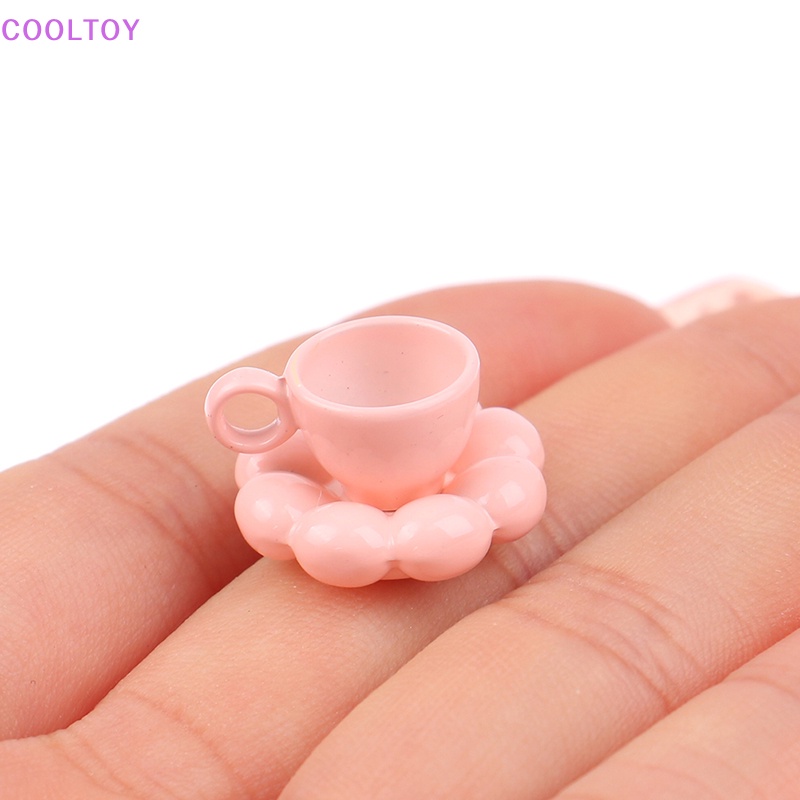1 Bộ Tách Uống Cà Phê / Đĩa Hoa Trang Trí Nhà Búp Bê DIY