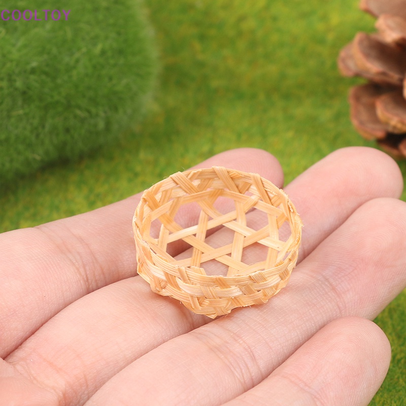 Mô Hình Rổ Tre Mini Hình Tròn Độc Đáo Trang Trí Nhà Búp Bê