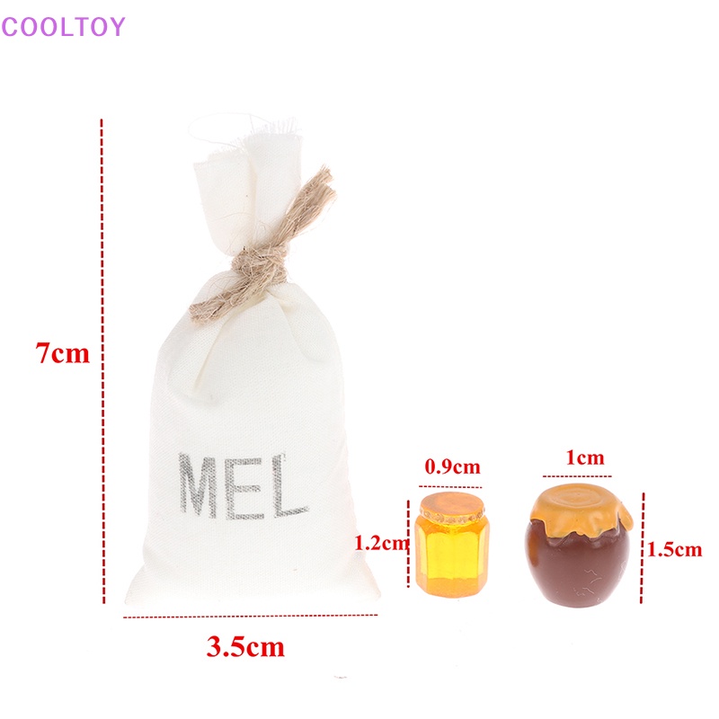 Set 3 Mô Hình Chai Mật Ong Mini Tỉ Lệ 1: 12 Dùng Để Trang Trí Nhà Búp Bê