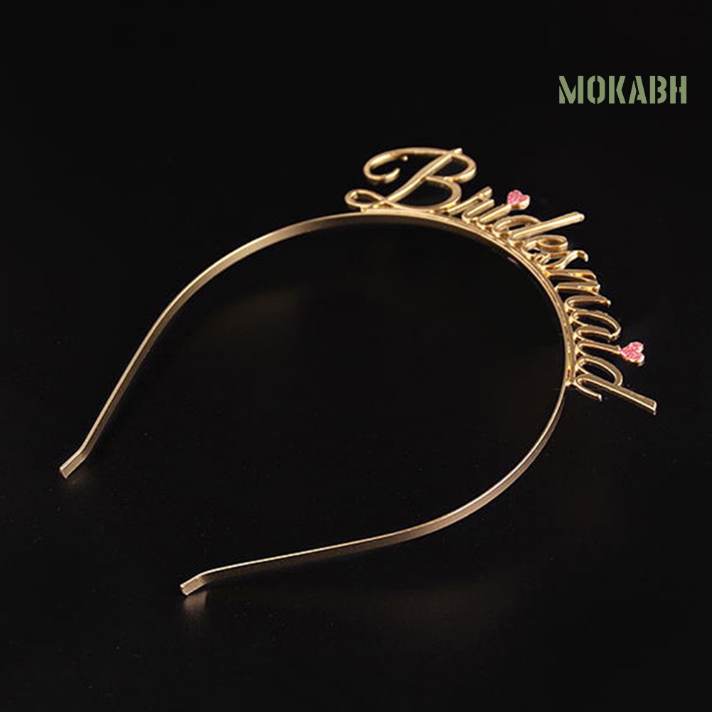 Băng Đô Cài Tóc Hình Trái Tim In Chữ Thời Trang Cho Phù Dâu