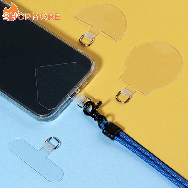 1 Dây Đeo Điện Thoại / Thẻ Trong Suốt Bằng TPU Có Khóa Kim Loại Chống Thất Lạc Dễ Tháo Rời