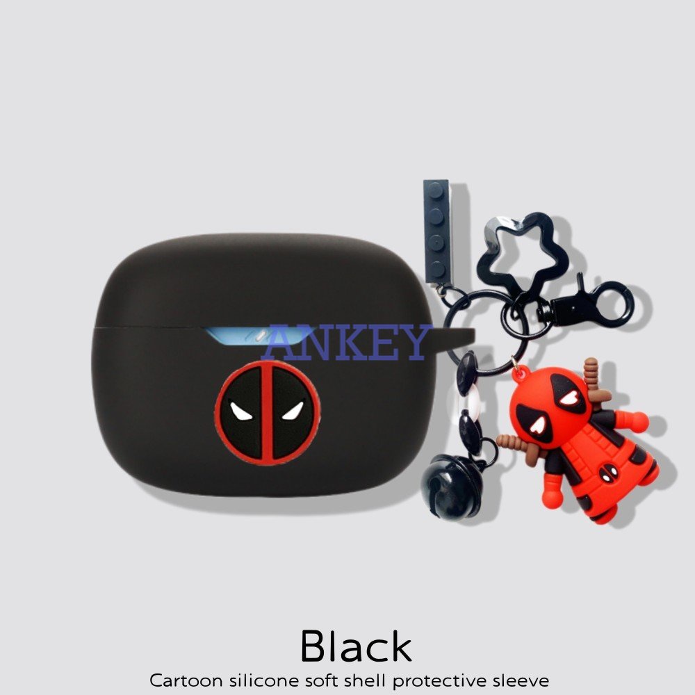 For Anker Soundcore Life Dot 3i / Note 3i / P2i P3i A20i A3i Earphone Silicone Case Black Soldiers Earbuds Protective Headphone Cover Headset Skin with Pendant