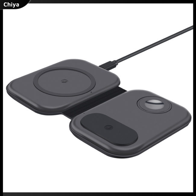 Đế Sạc Nhanh Không Dây 3 Trong 1 Từ Tính 15w Có Thể Gập Lại Cho Iphone Iwatch