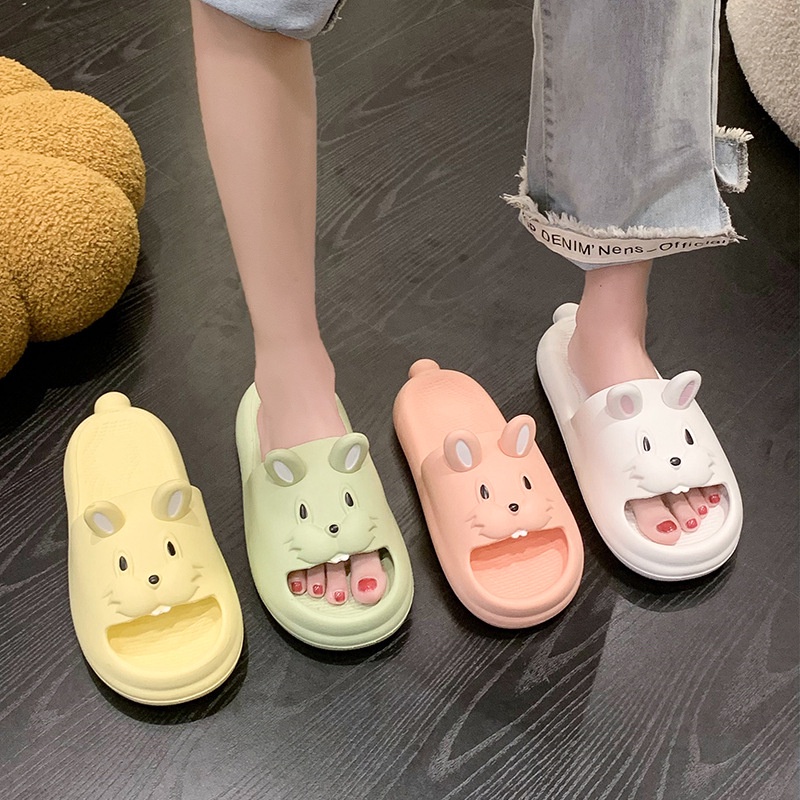 Dép Đi Trong Nhà Bằng eva Đế Mềm Họa Tiết Thỏ Hoạt Hình Thời Trang Mùa Hè 2023 Dành Cho Bé Trai Gái
