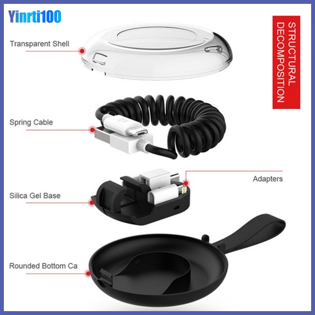 Dây Cáp Sạc Truyền Dữ Liệu Usb 3 Trong 1 Nhỏ Gọn Tiện Dụng