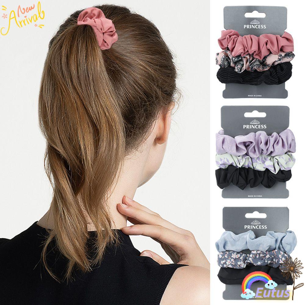 Bộ 3 Dây Cột Tóc Co Giãn Thời Trang Cho Nữ Giá Đỡ