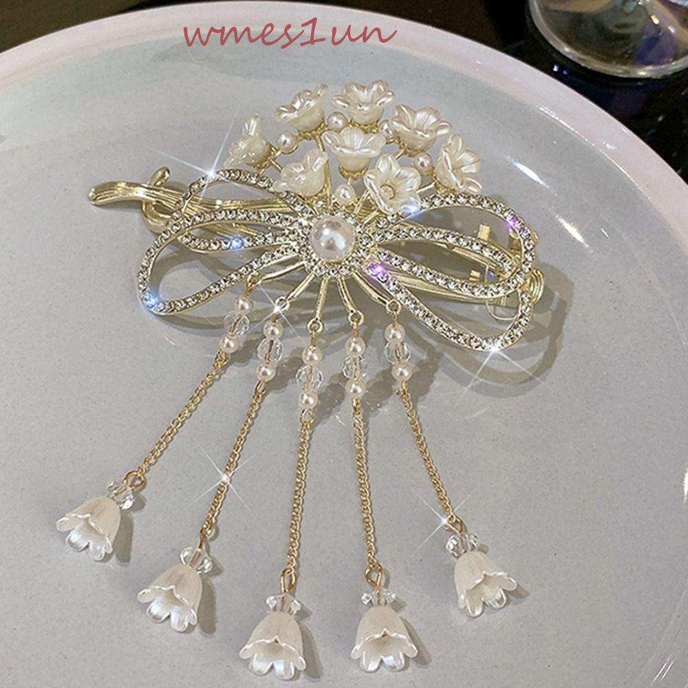 Giá Đỡ Cột Tóc Đuôi Ngựa Đính Nơ Và Hoa Lan / Cá Mập Phối Tua Rua Dễ Thương Wm|Kẹp Tóc Phong Cách Trung Hoa Làm Quà Tặng Sinh Nhật