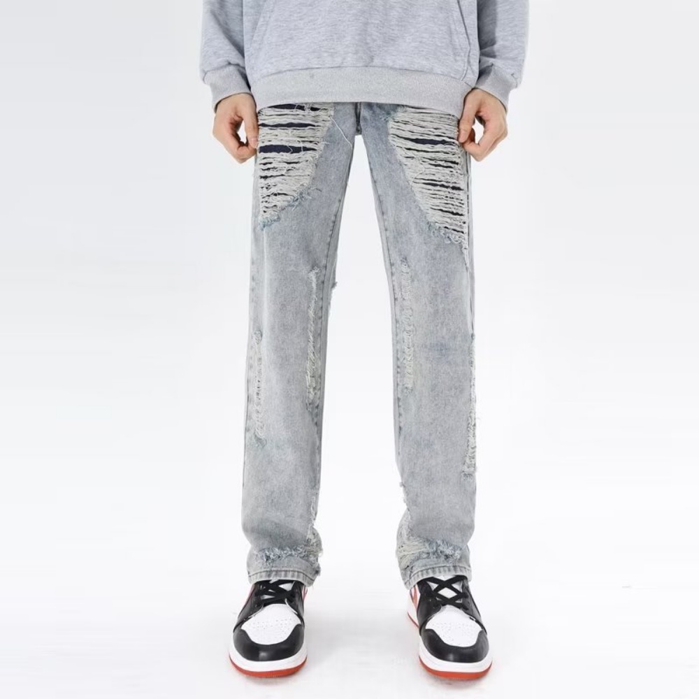 Bzyc Quần Jean Dài Thẳng Cắt Micro Ống Loe Cao Phong Cách Đường Phố Mỹ Thời Trang Mùa Hè Mới Dành Cho Nam