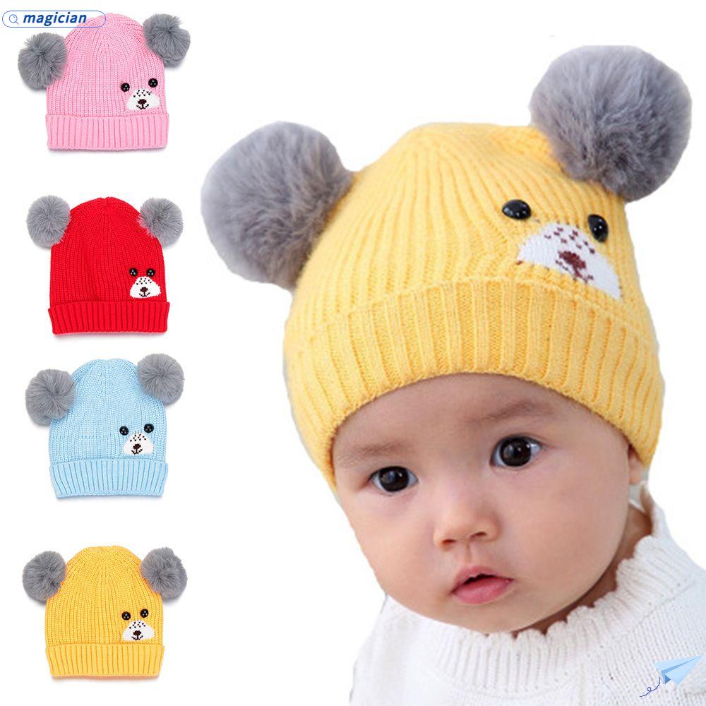 Mũ Beanie Dệt Kim Mềm Mại Dày Dặn Giữ Ấm Thoải Mái Cho Bé