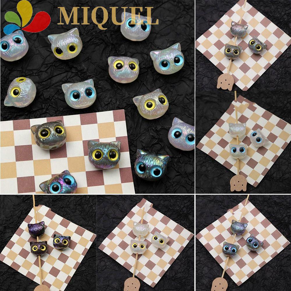 Túi 3 Hạt Acrylic Hình Mèo Mắt To Dùng Làm Vòng Tay / Trang Sức Thủ Công DIY