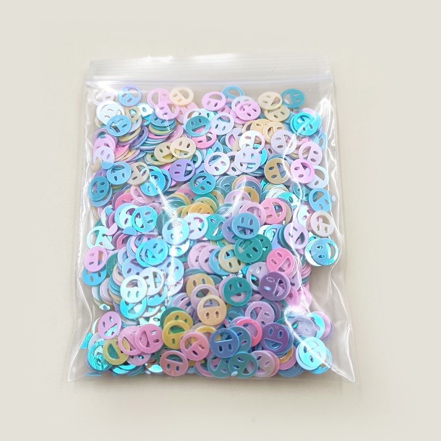Túi 15g / Túi Hạt Nhựa PVC 7mm Hình Mặt Cười Thời Trang