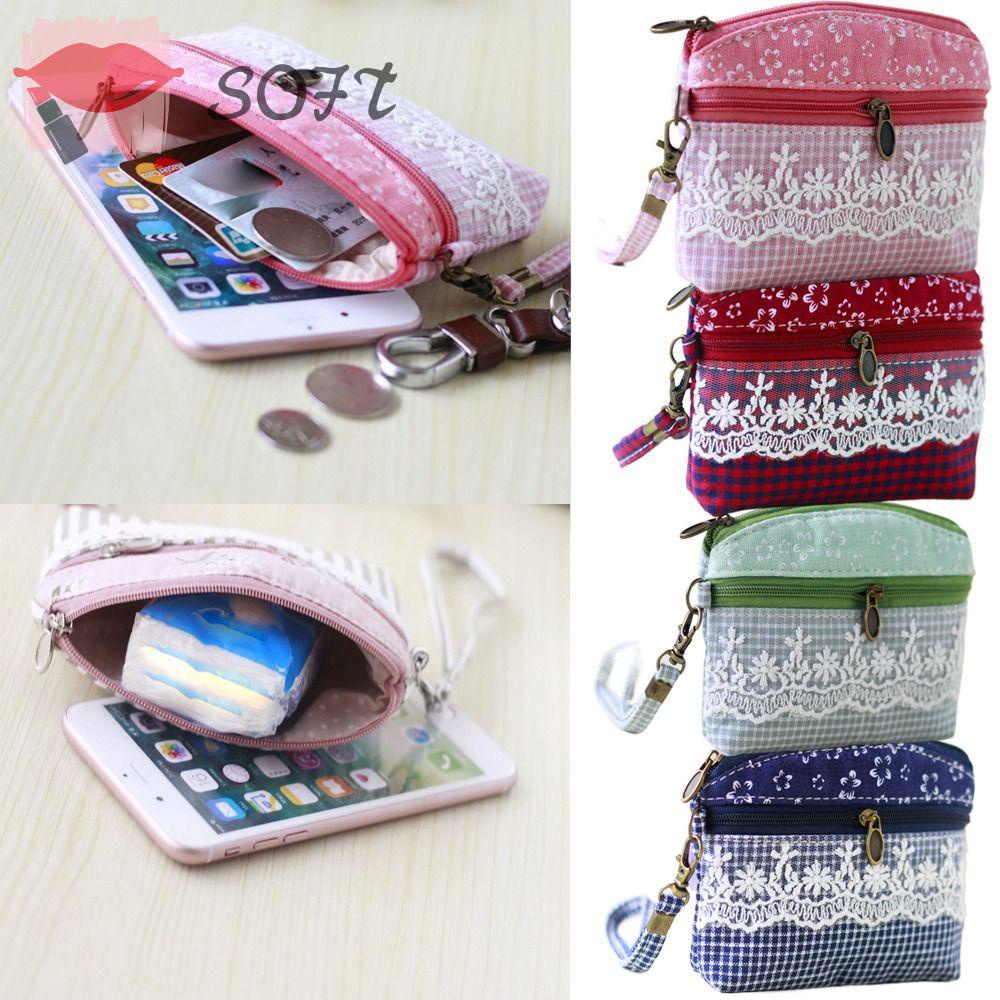 Ví Cầm Tay Có Khóa Kéo Đựng Son Môi / Thẻ / Chìa Khóa Tiện Dụng