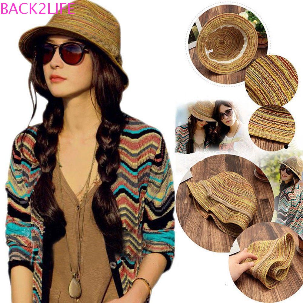 Nón Cối Hoạ Tiết Kẻ Sọc Nhiều Màu Sắc Thời Trang Mùa Hè Cho Phái Nữ 2life
