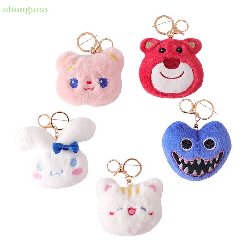 DISNEY Abongsea Búp Bê Nhồi Bông Hình Gấu Dâu Tây Hoạt Hình Đáng Yêu Trang Trí Ba Lô / Ô Tô